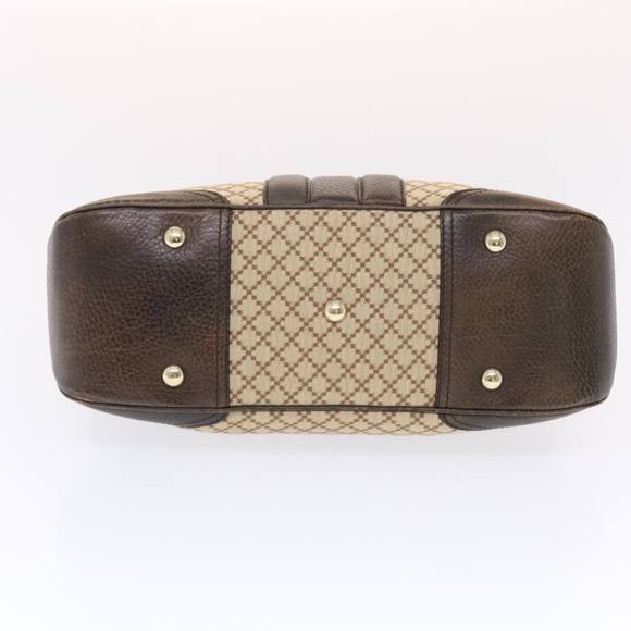 GUCCI Diamante Hand Bag Canvas Leather 2way Brown Beige 247286 Auth tb817 - Picture 5 of 16